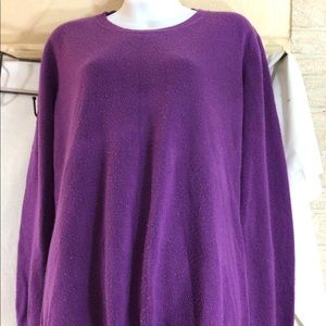 Woman’s  XL BASIC EDITIONS Purple Lng Slv Sweater